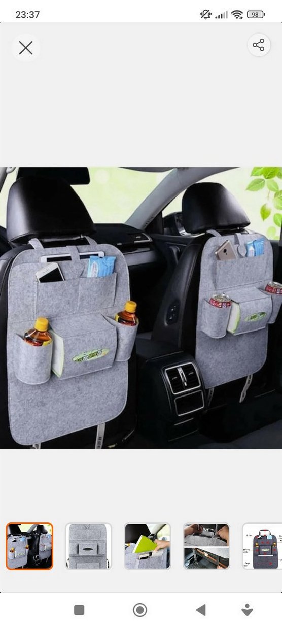 Yenibag Araç Koltuk Arkası Organizer 2'li Gri - Görsel 2