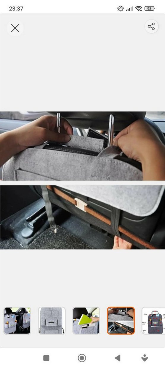 Yenibag Araç Koltuk Arkası Organizer 2'li Gri - Görsel 5