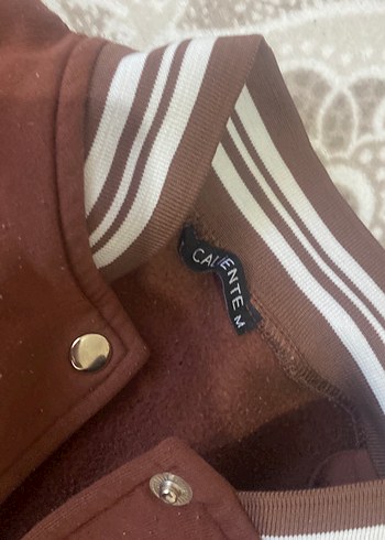 Düğmeli Kahverengi Baskılı Kadın Ceket - Görsel 3