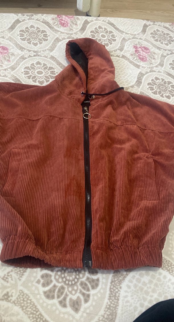 Kahverengi Kadın Süet Kapüşonlu Ceket - Görsel 2