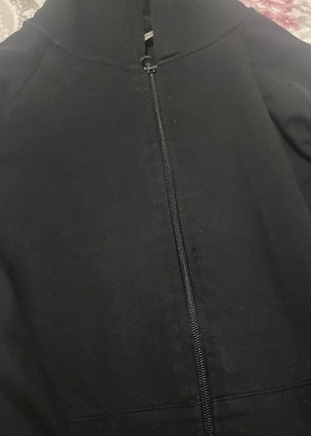 Siyah Fermuarlı Kapüşonlu Kadın Ceket - Görsel 2