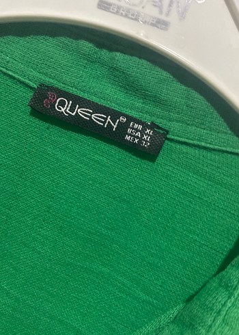 Düğmeli Yeşil Keten Kadın Gömlek - Görsel 3