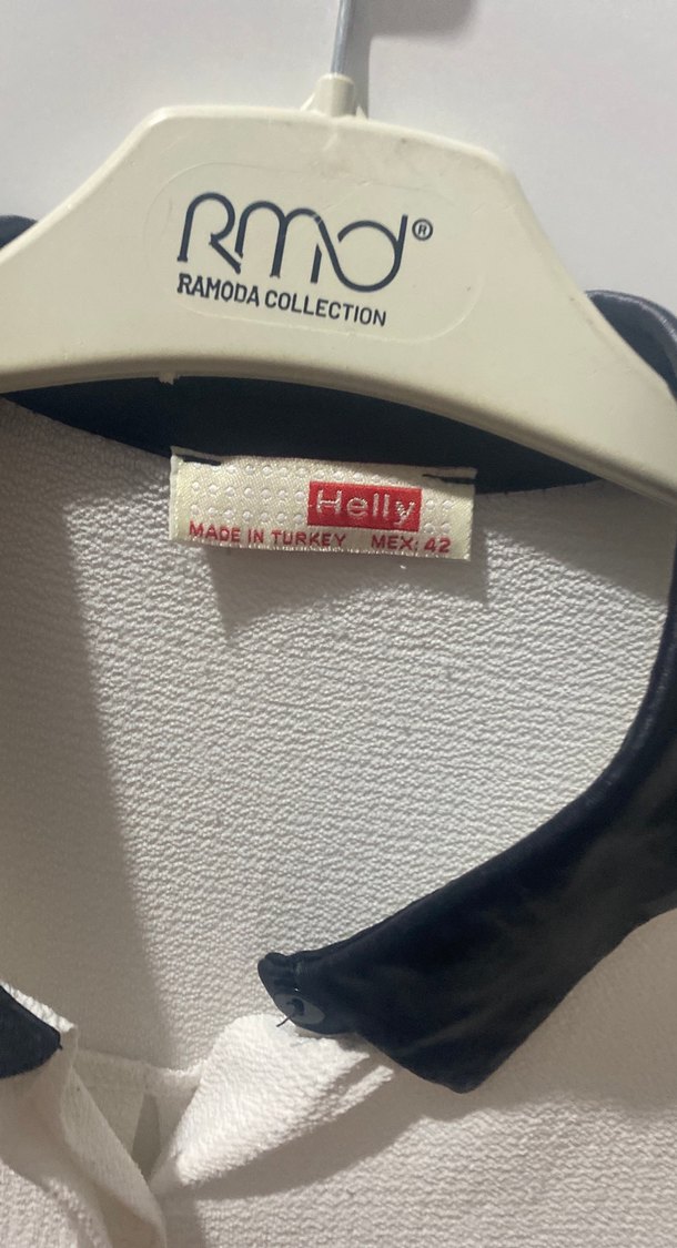 Gri Yaka Detaylı Uzun Kollu Kadın Keten Gömlek - Görsel 4