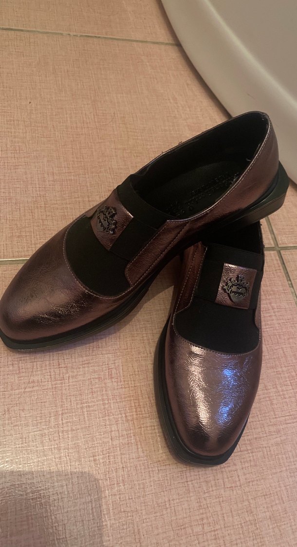 Kahverengi Deri Tokalı Topuklu Kadın Ayakkabı - Görsel 5