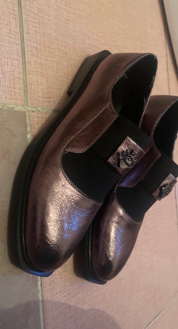 Kahverengi Deri Tokalı Topuklu Kadın Ayakkabı - Görsel 2