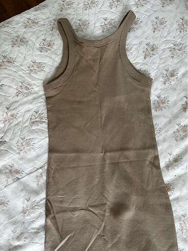 s Beden camel Renk H&M halter yaka kısa elbise