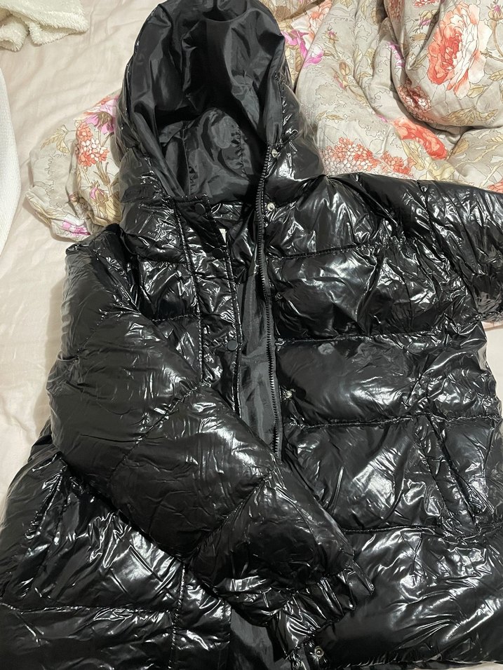 Kadın Siyah Parlak Midi Kaban - Görsel 3