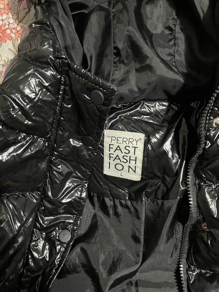 Kadın Siyah Parlak Midi Kaban - Görsel 2