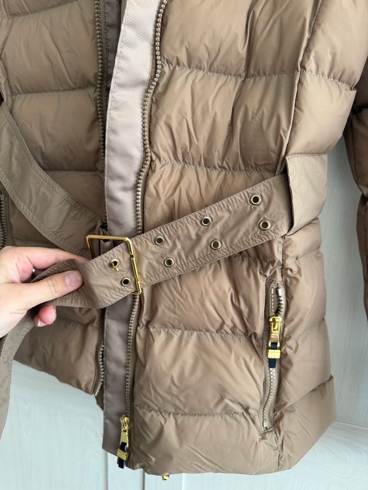 Bej Kadın Kemerli Midi Kışlık Mont - Görsel 3