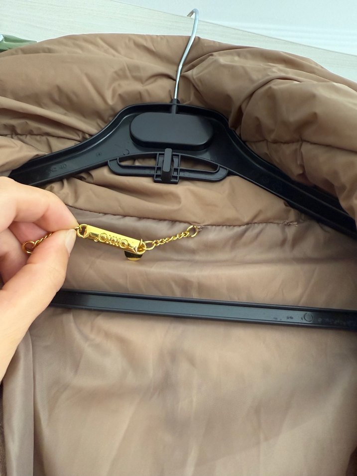 Bej Kadın Kemerli Midi Kışlık Mont - Görsel 2