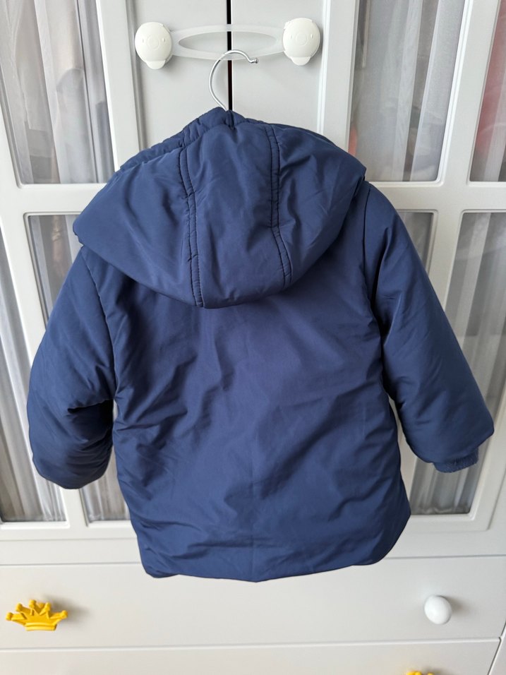 Düğmeli Lacivert Erkek Çocuk Mont - Görsel 3