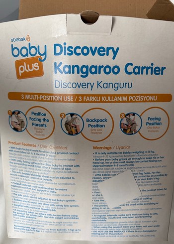 Ergonomik Bebek Kanguru Taşıyıcı - Discovery Plus - Görsel 3