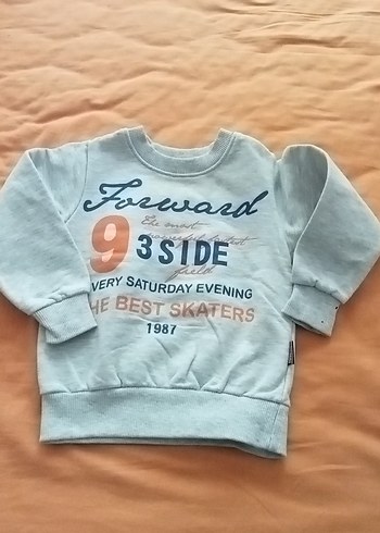 Gri Baskılı Erkek Çocuk Sweatshirt
