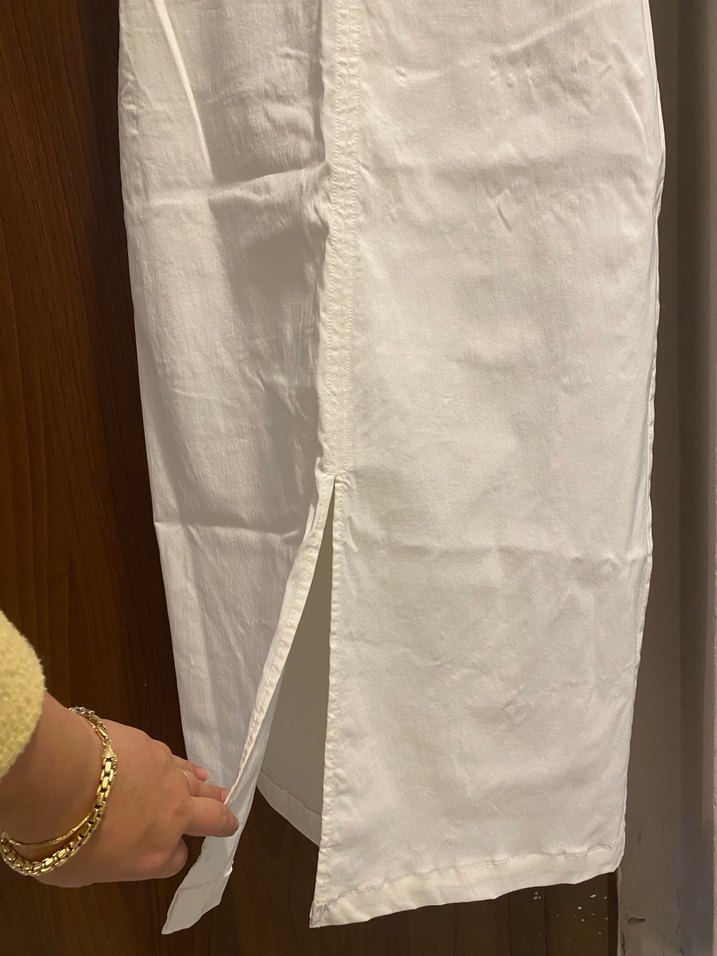 Beyaz straplez elbise - Görsel 3