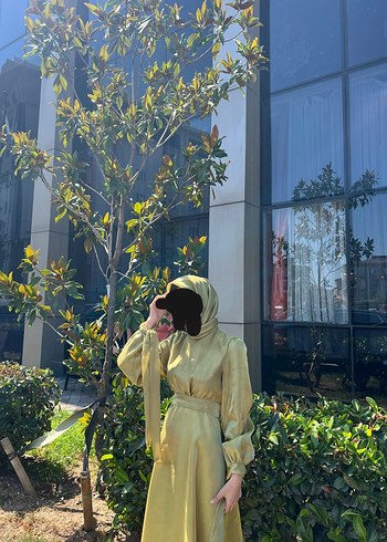 Yesil Uzun Kollu Drapeli Kadın Elbise - Görsel 2