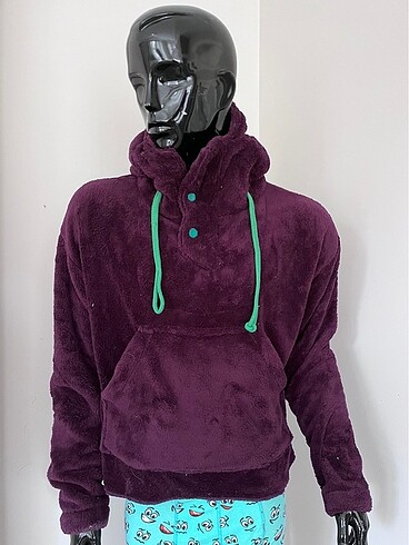 Kişiye özel polar kapşonlu sweat hoodie renk:vişneçürüğü