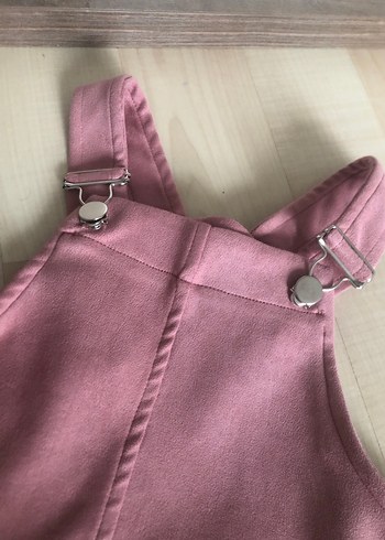LC Waikiki Pembe Süet Kız Çocuk Salopet Elbise