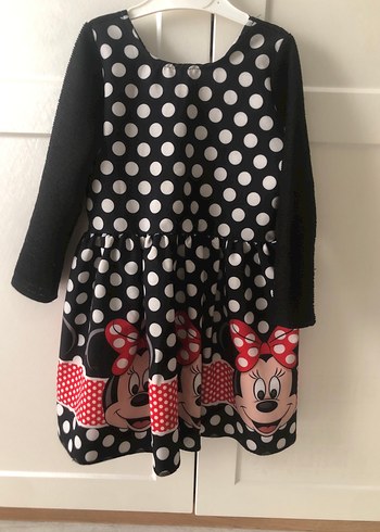 Kız Çocuk Siyah Doğum günü Minnie mouse Elbise