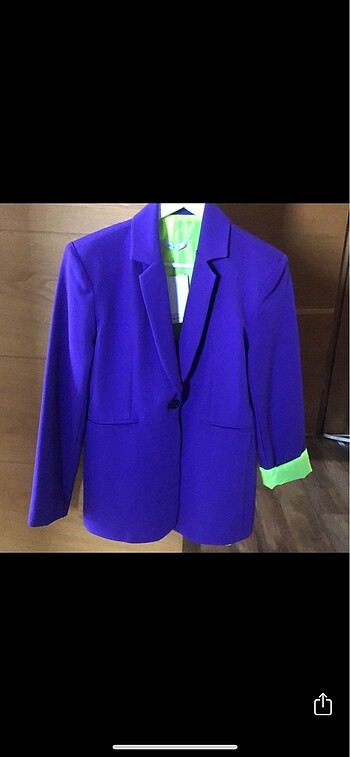 Mor neon astarlı blazer