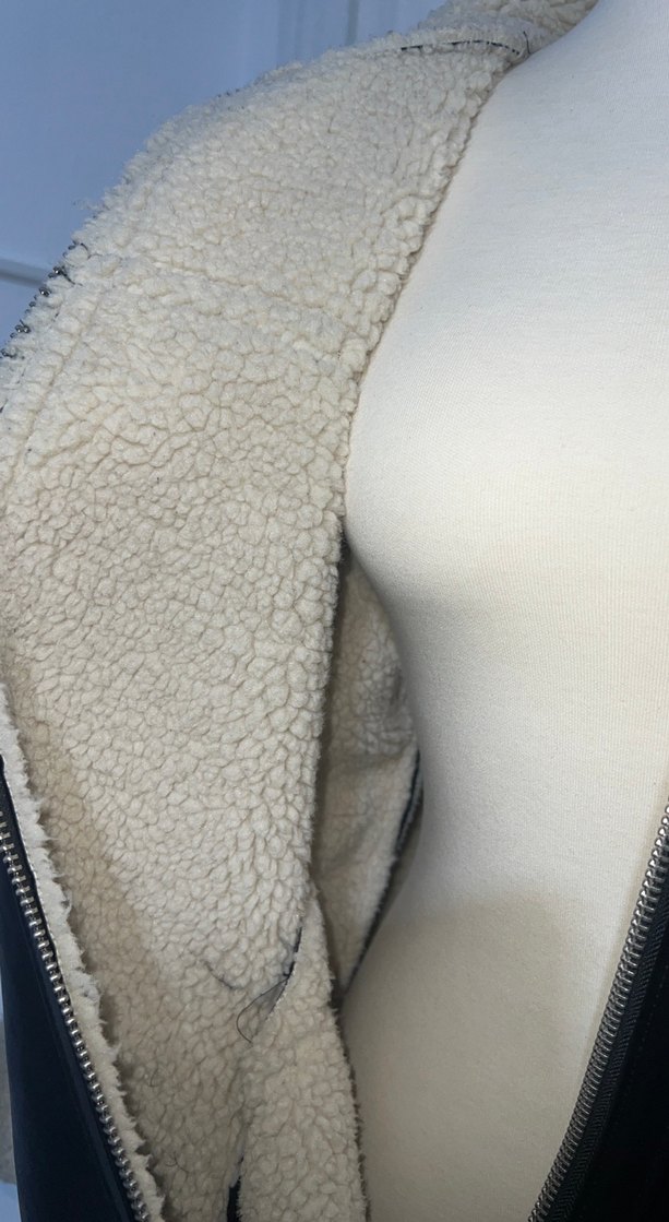 Kürk Detaylı Siyah Deri Biker Ceket - Görsel 3