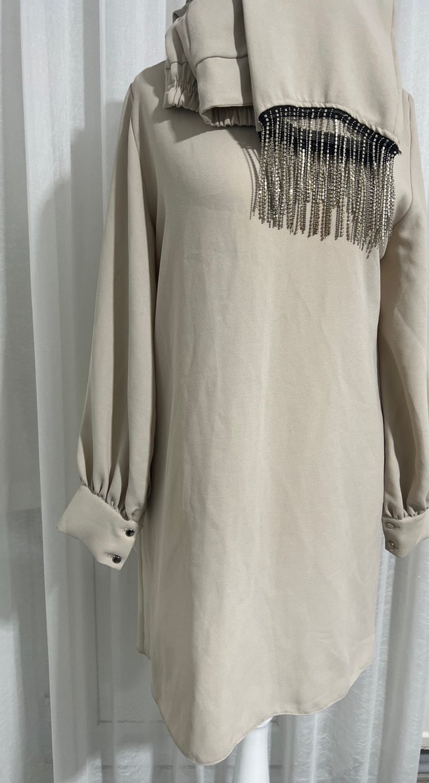 Taşlı pantolon tunik takım - Görsel 2