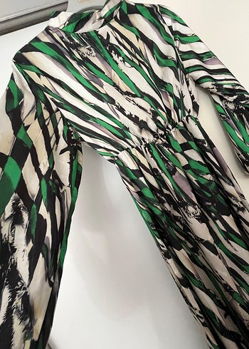 zebra saten elbise