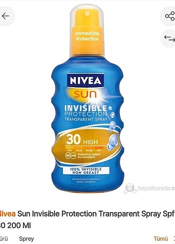 Nivea Nivea sun Transparent sprey