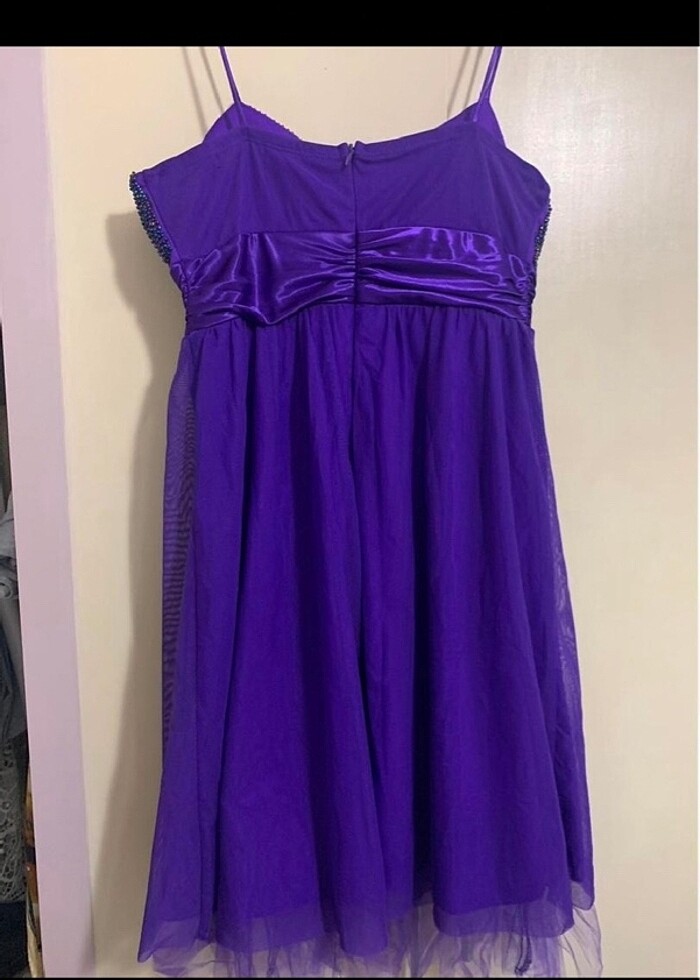 Mor Renkte mini gece elbisesi - Görsel 2