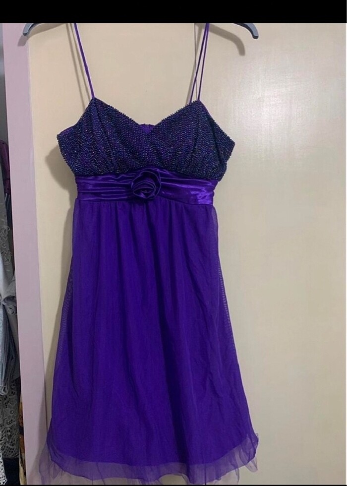 Mor Renkte mini gece elbisesi - Görsel 3
