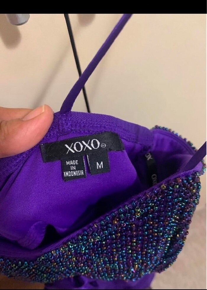 Mor Renkte mini gece elbisesi - Görsel 4