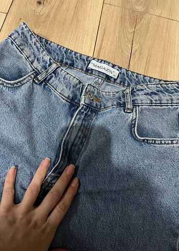 Kadın Loose Fit Midi Denim Jean - Görsel 2