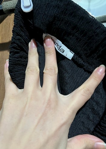 Kadın Siyah Uzun Keten Etek Volanlı - Görsel 3