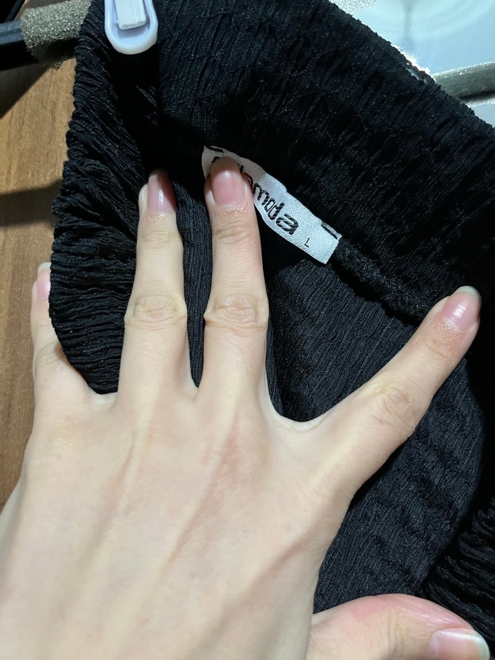 Kadın Siyah Uzun Keten Etek Volanlı - Görsel 3