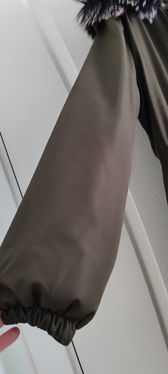 Kahverengi Uzun Kürklü Kadın kaban - Görsel 4