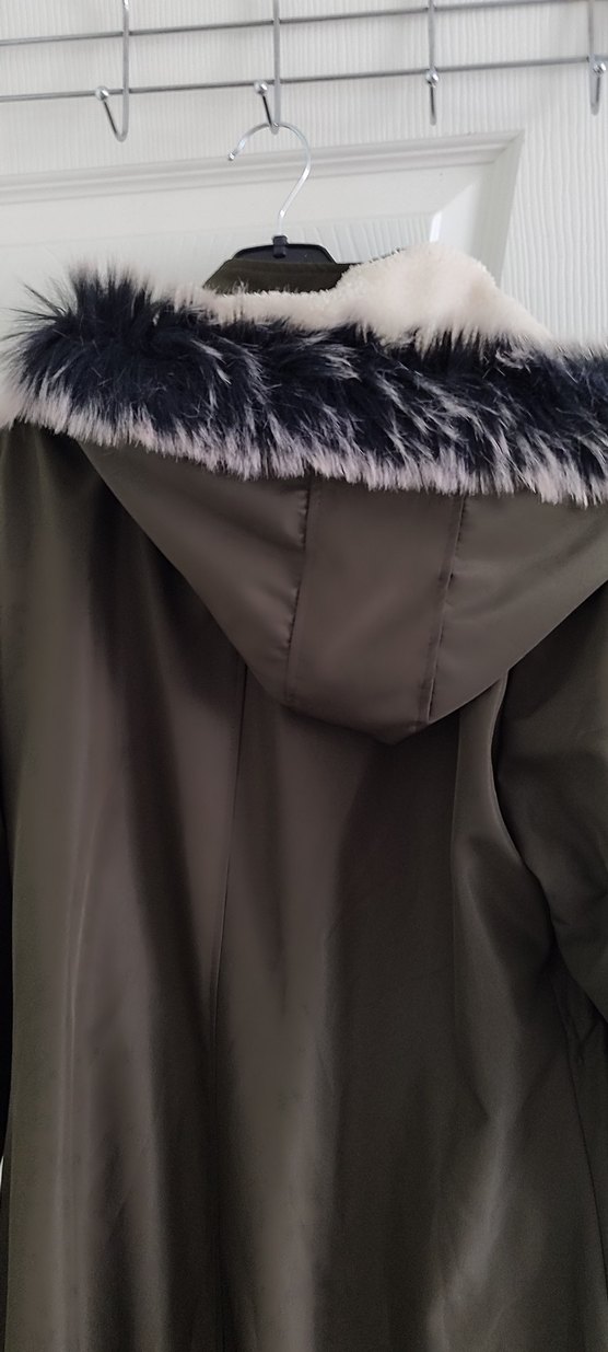 Kahverengi Uzun Kürklü Kadın kaban - Görsel 5