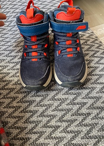 24 Beden Gri Mavi Erkek Çocuk Botları Velcro