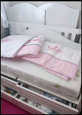 Beyaz Baskılı Bebek Uyku Seti - Görsel 3