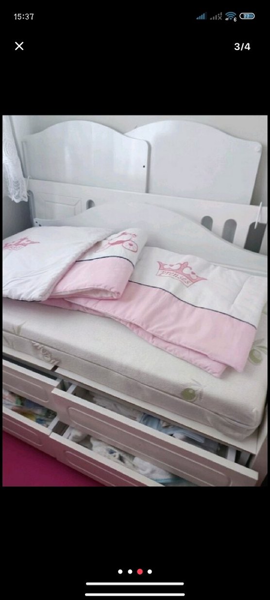 Beyaz Baskılı Bebek Uyku Seti - Görsel 3