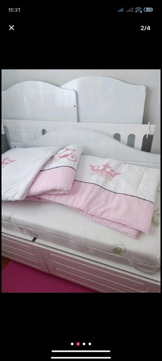 Beyaz Baskılı Bebek Uyku Seti - Görsel 2