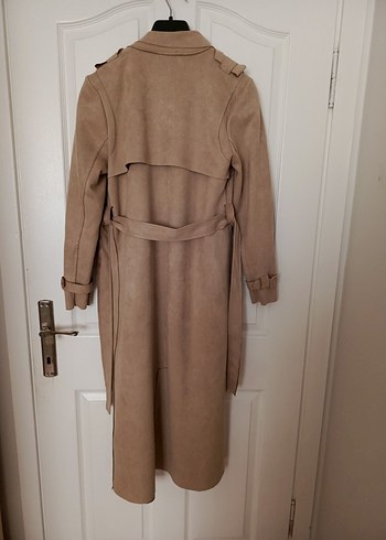 Süet Kemerli Uzun Kaban - Görsel 6