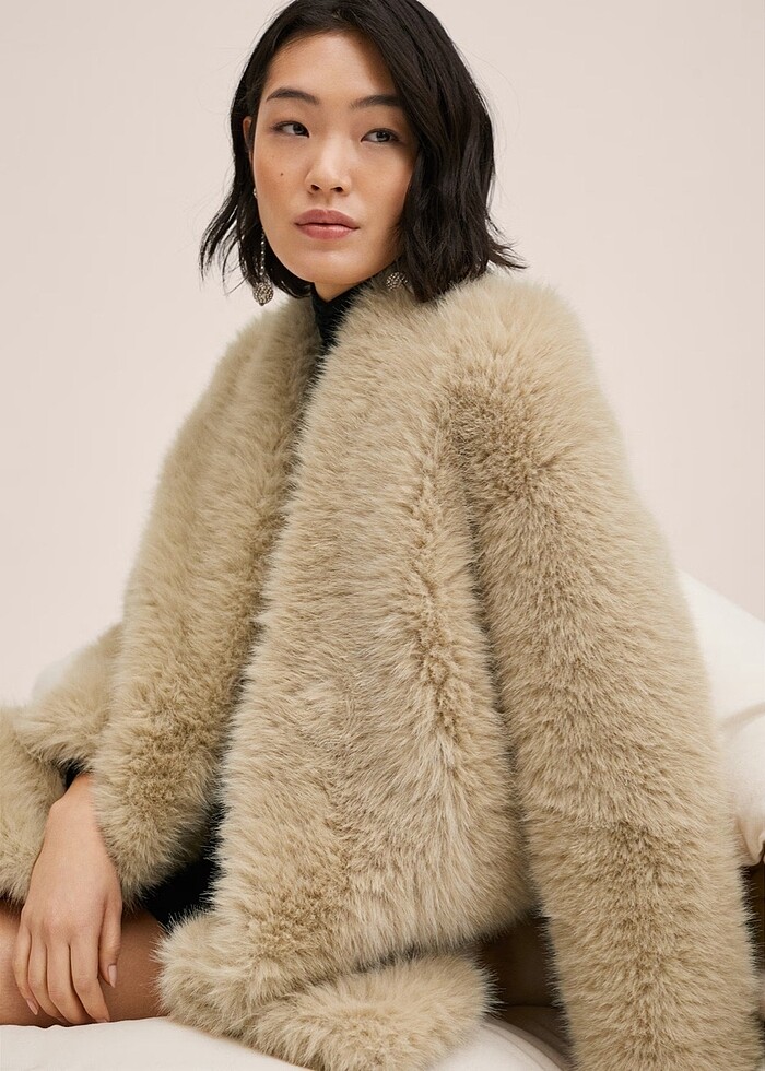 MANGO KÜRK GÖRÜNÜMLÜ CEKET - Görsel 5