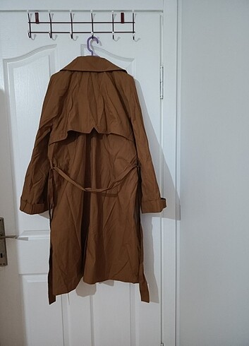 KOTON TARÇIN-KAHVE KEMER VE DÜĞME DETAYLI CEPLİ TRENÇKOT - Görsel 4