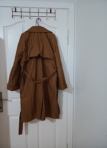 KOTON TARÇIN-KAHVE KEMER VE DÜĞME DETAYLI CEPLİ TRENÇKOT - Görsel 5