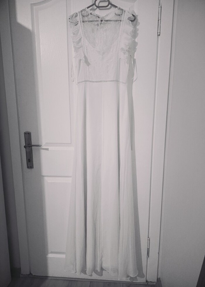 BEYAZ UZUN ELBİSE - Görsel 2