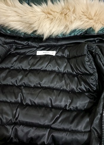 MANGO Kürklü Kapüşonlu Uzun Şişme Mont - Görsel 9