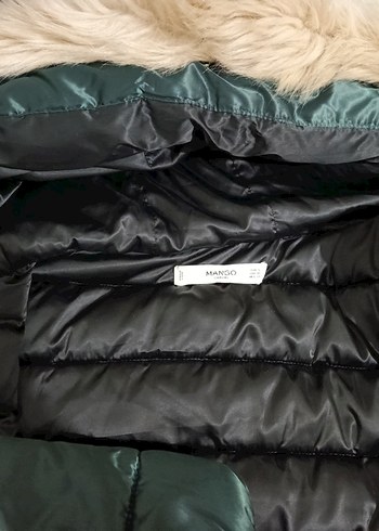 MANGO Kürklü Kapüşonlu Uzun Şişme Mont - Görsel 10