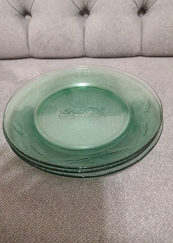 Yeşil Nostaljik Coca-Cola Tabak 3 tane - Görsel 2