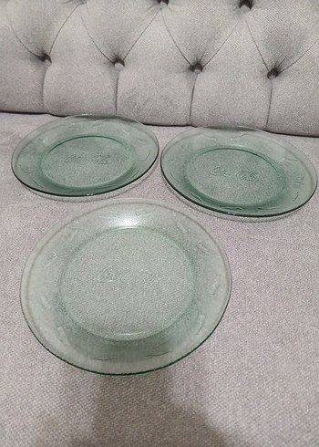 Yeşil Nostaljik Coca-Cola Tabak 3 tane - Görsel 3