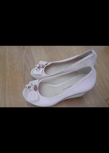 Pembe Çiçekli Fiyonklu Ayakkabı 38 - Görsel 2