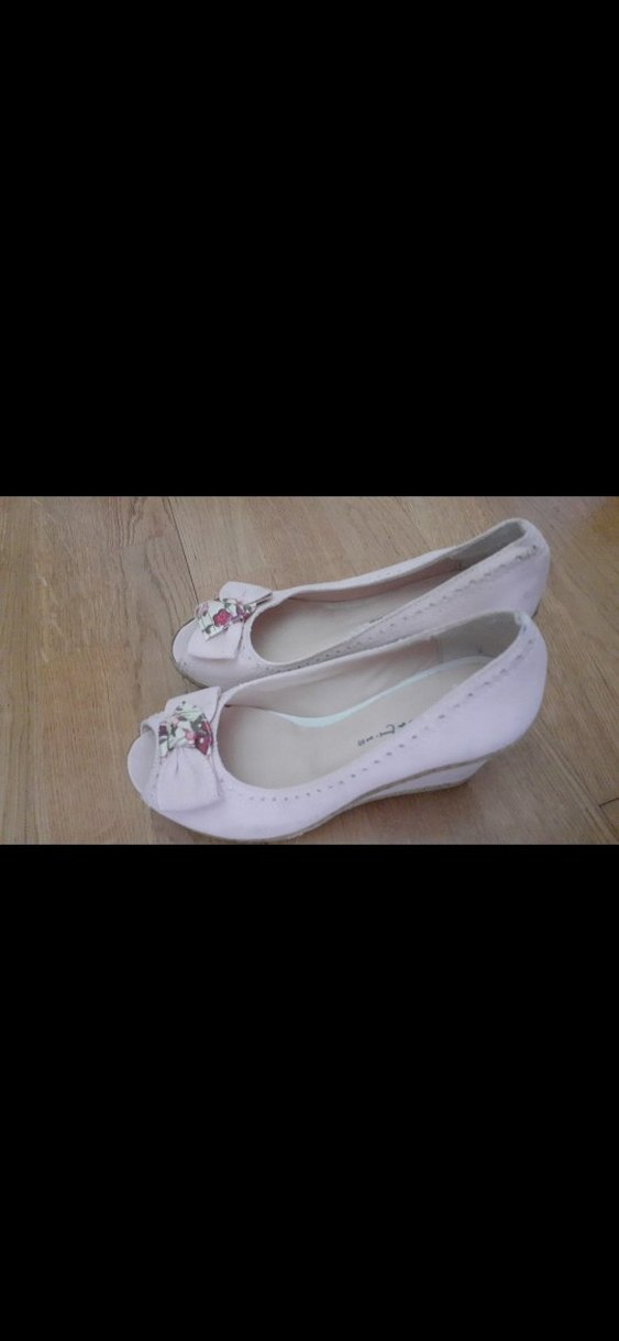 Pembe Çiçekli Fiyonklu Ayakkabı 38 - Görsel 2